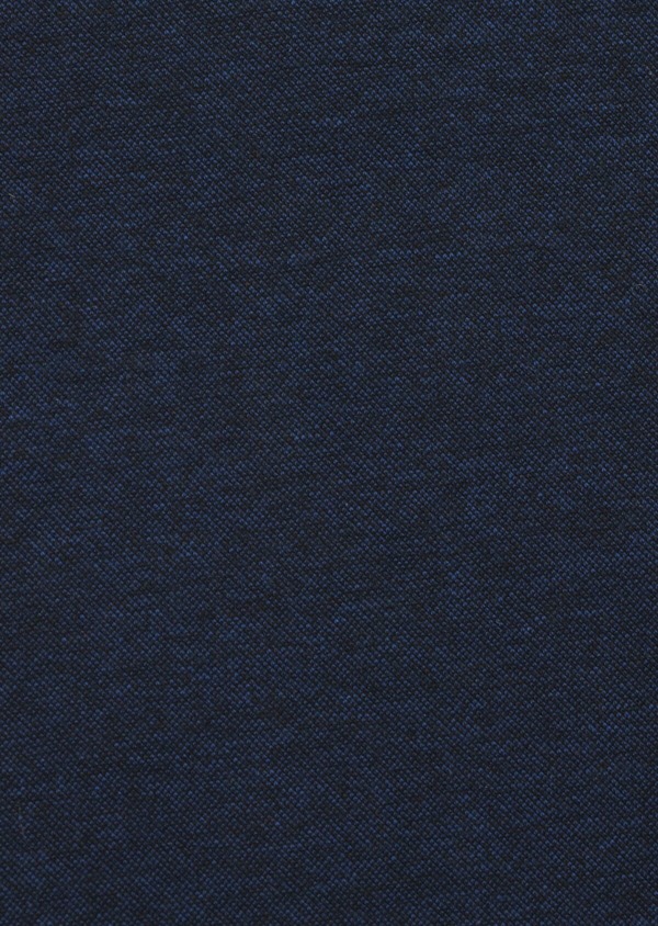 Polo manches longues Slim en coton mélangé uni bleu indigo - Father and Sons 42897