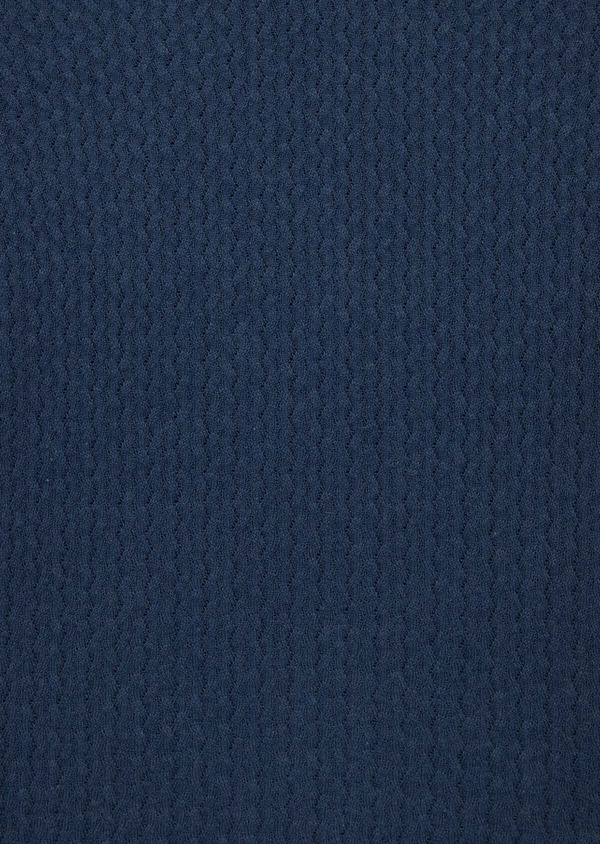 Pull en coton mélangé à col V uni bleu indigo - Father and Sons 50181