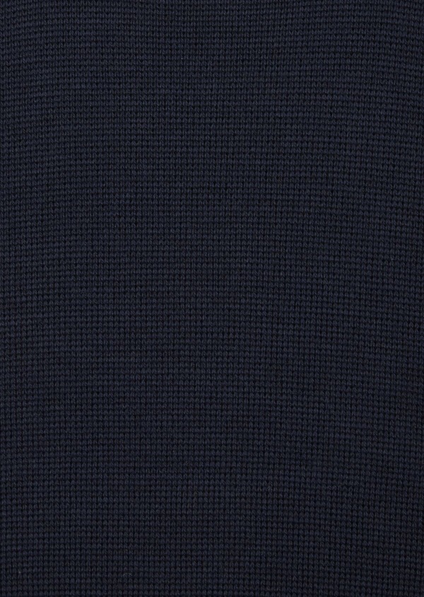 Pull col cheminée en laine mérinos mélangée unie bleu indigo - Father and Sons 42902