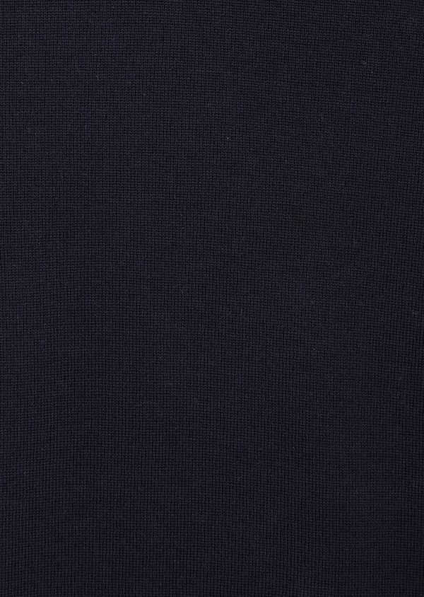 Pull col rond en laine Mérinos unie bleu marine - Father and Sons 45705