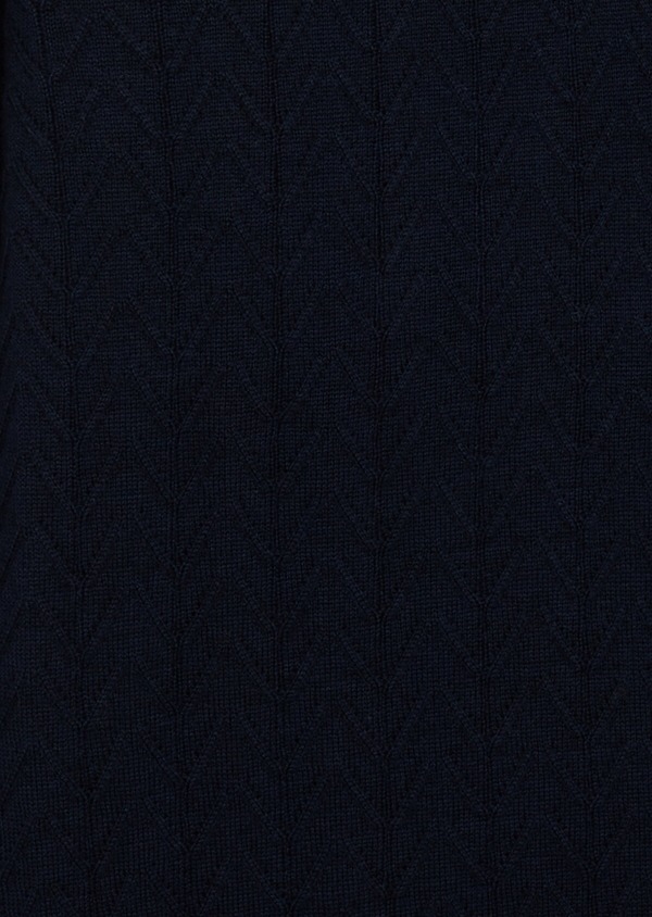 Cardigan en laine Mérinos mélangée unie bleu marine - Father and Sons 42645