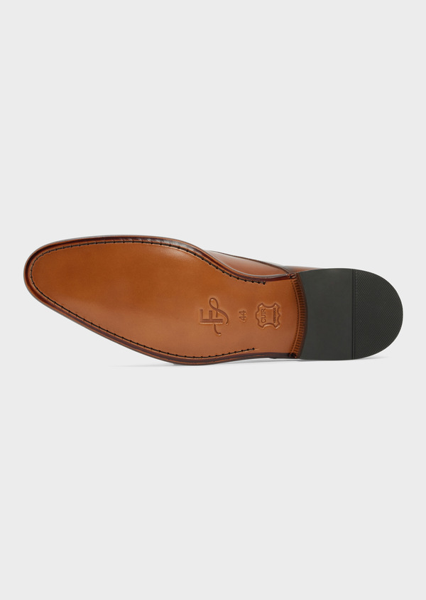 Chaussures à boucles en cuir lisse cognac - Father and Sons 52226