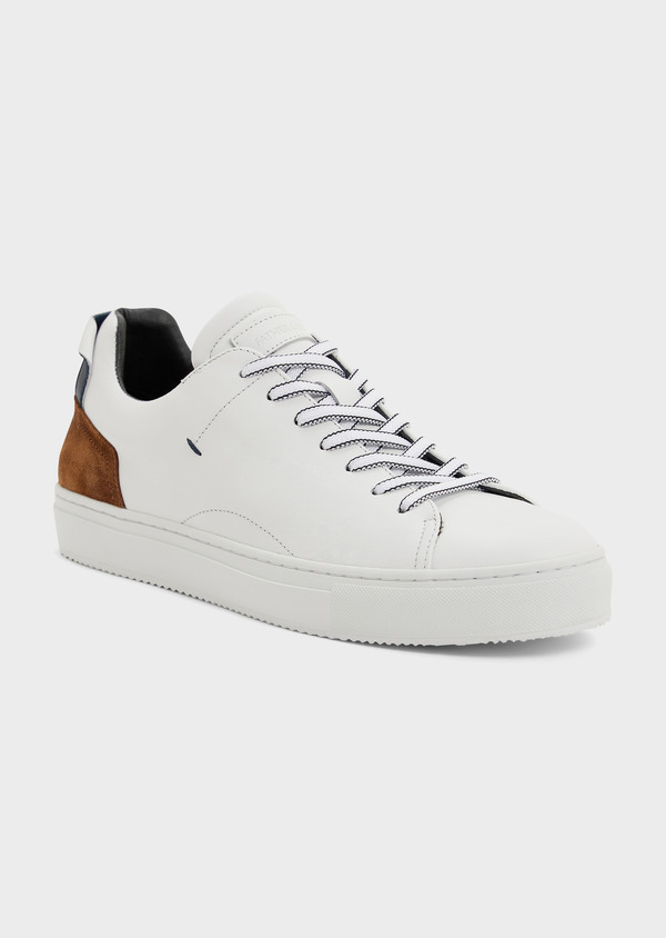 Baskets basses en cuir lisse blanc - Father and Sons 48995