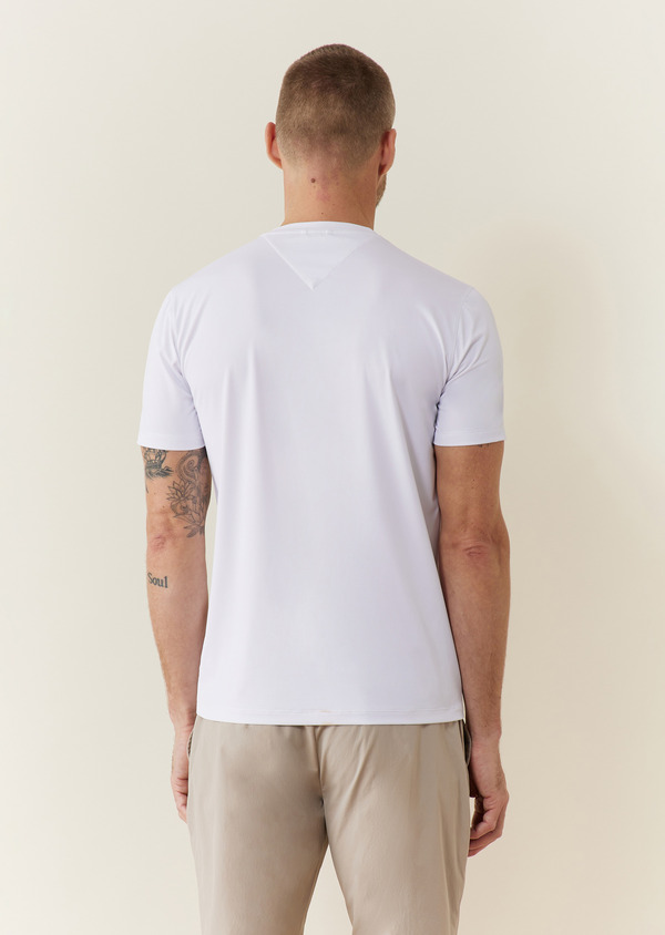 Tee-shirt Talentueux en polyester recyclé stretch col rond uni blanc - Father and Sons 62185