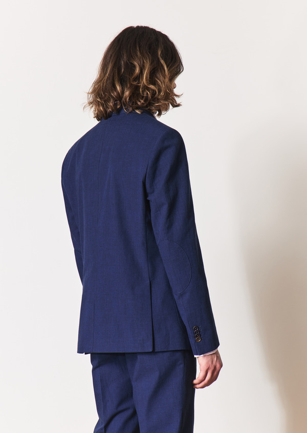 Veste coordonnable Regular en coton bleu jeans Prince de Galles - Father and Sons 55682