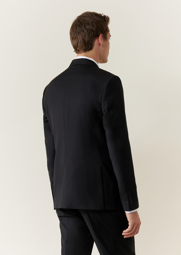 Veste de costume Regular en laine unie noire - Father and Sons 63206