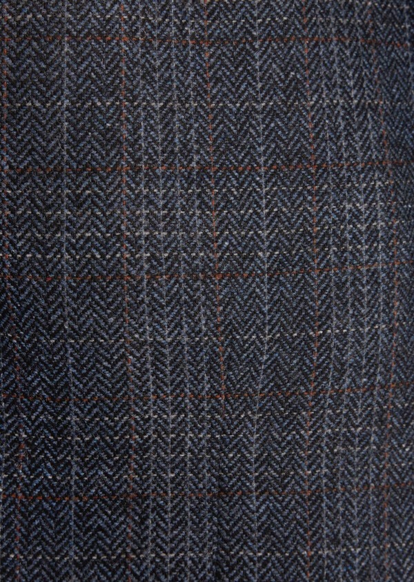 Veste coordonnable Regular en laine mélangée bleue à carreaux - Father and Sons 46684