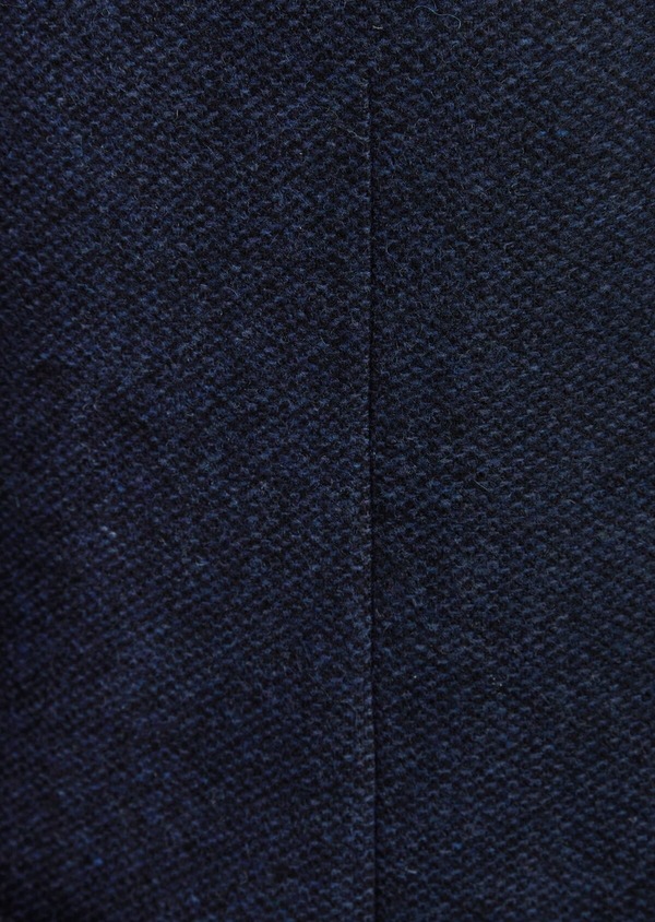 Veste casual Regular en laine mélangée unie bleu indigo à parementure amovible - Father and Sons 47665